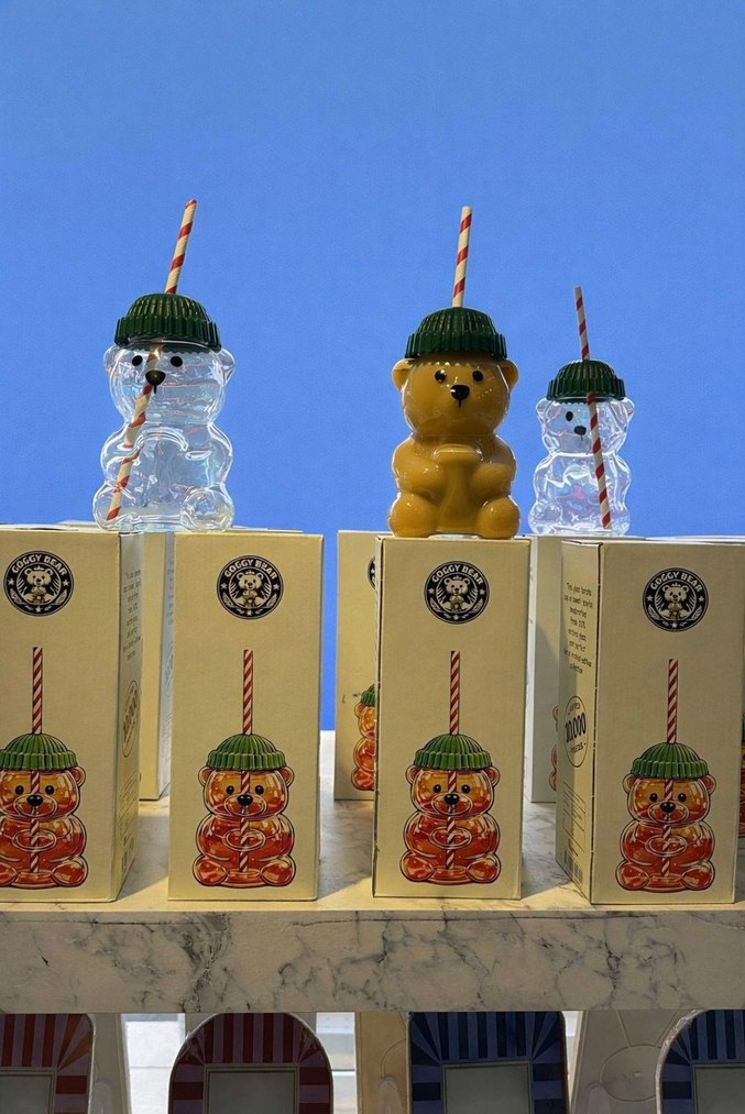 bearista cam bardak pipetli - Görsel 5