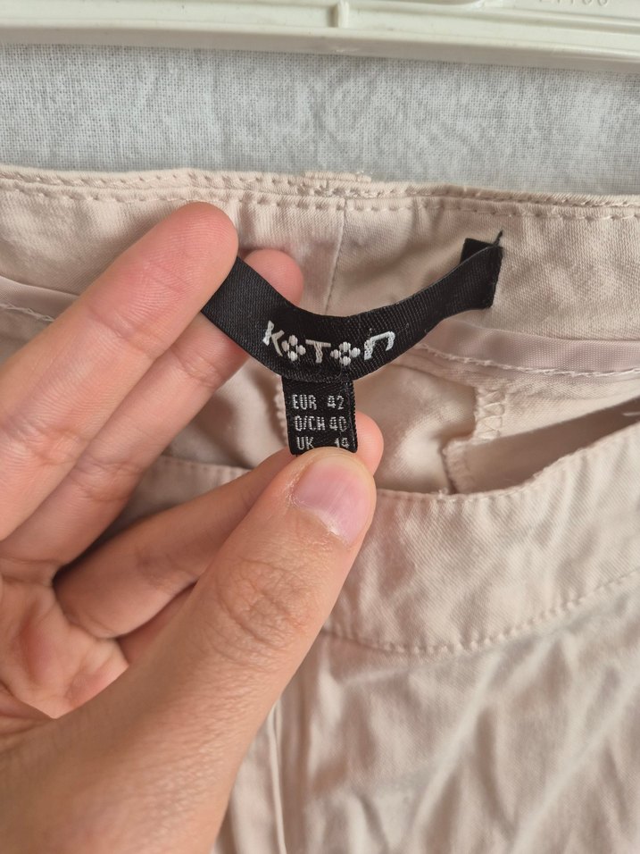 Bej Keten Kadın Pantolon - Görsel 4