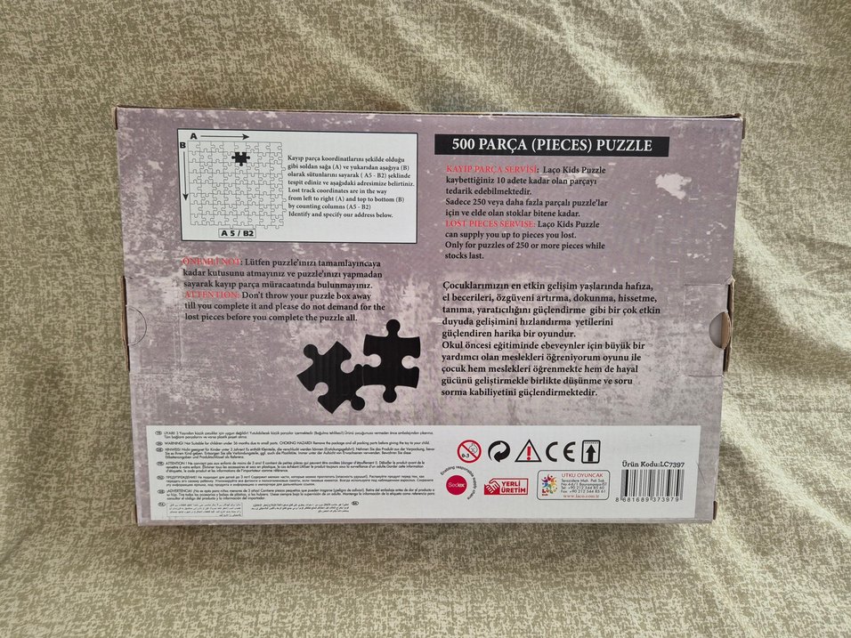 500 Parçalı Mavi Çiçekli Puzzle "Camdaki Saksı" - Görsel 2