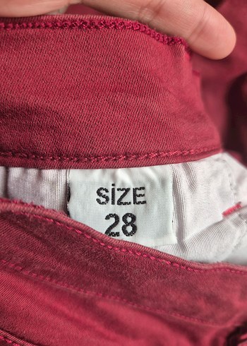 Bordo Kırmızı Kadın Keten İspanyol Paça Pantolon - Görsel 4