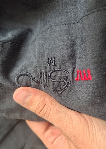 Siyah Keten Düğmeli Uzun Kollu Gömlek - Görsel 3