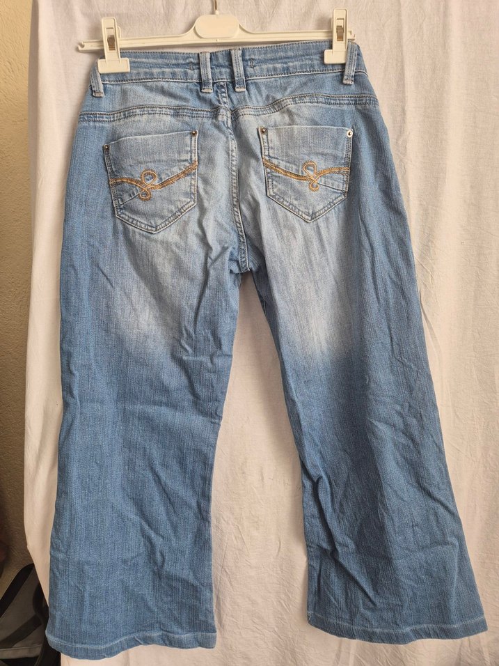 Mavi Belli Bol Kesim Midi Kot Pantolon - Görsel 3