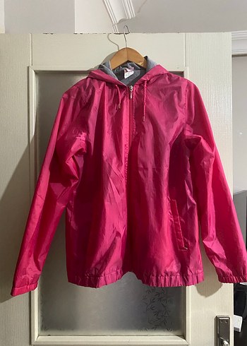 Pembe Fermuarlı Yağmurluk - Görsel 4
