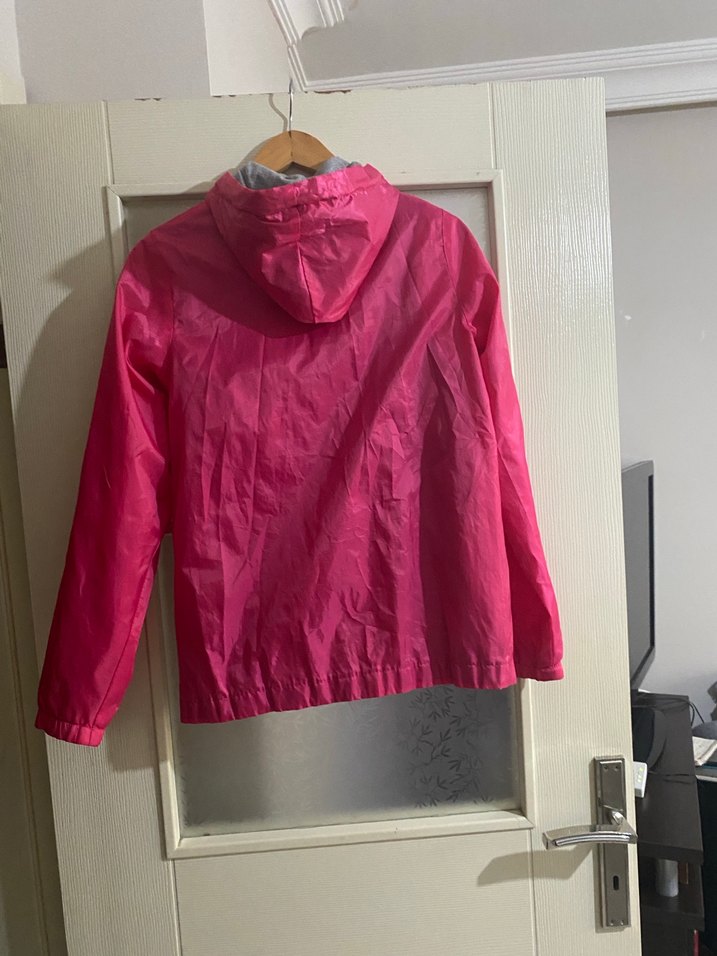 Pembe Fermuarlı Yağmurluk - Görsel 5