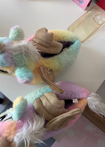 Kız Çocuk Unicorn Peluş Ev Terliği - Görsel 3