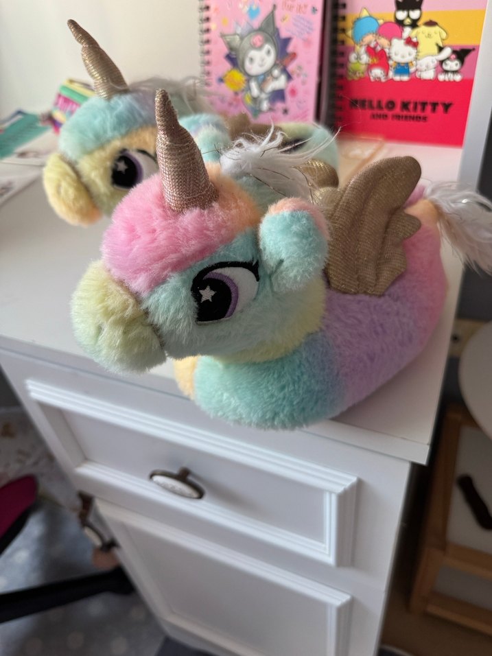 Kız Çocuk Unicorn Peluş Ev Terliği - Görsel 2