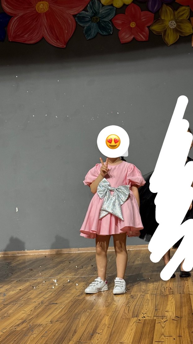 Pembe Fiyonklu Çocuk Elbisesi - Görsel 2