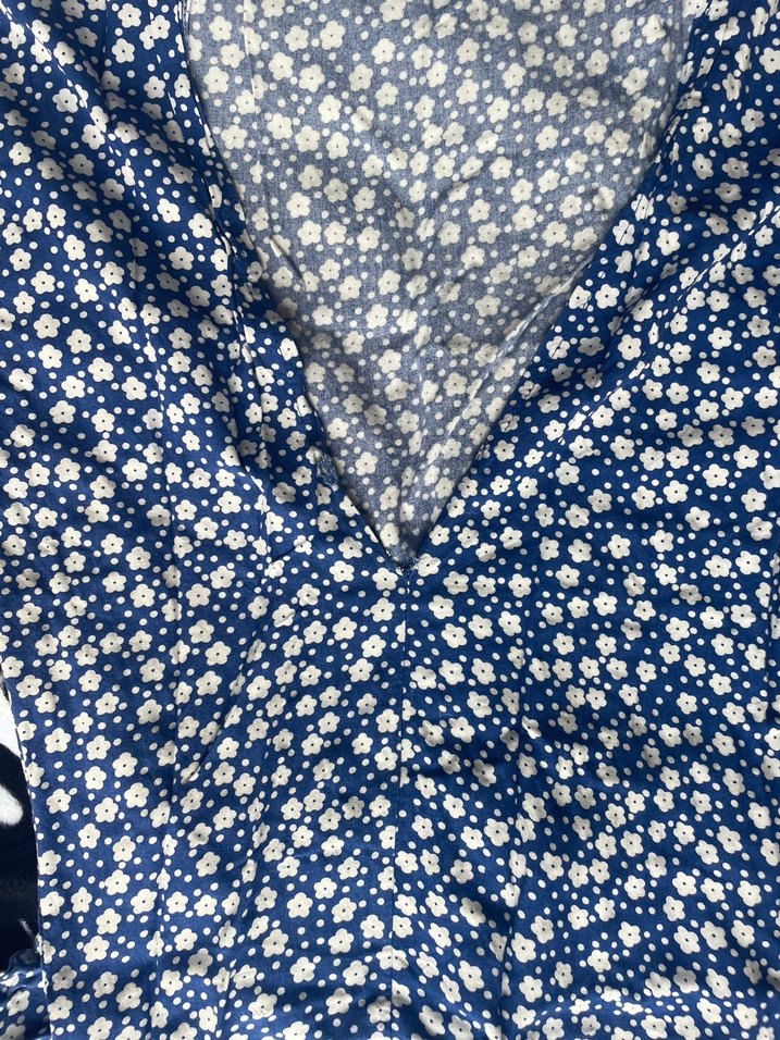 Mavi Çiçek Desenli elbise - Görsel 2