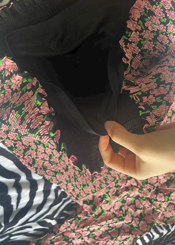 Pembe Pilili Bohem Mini Elbise - Görsel 3