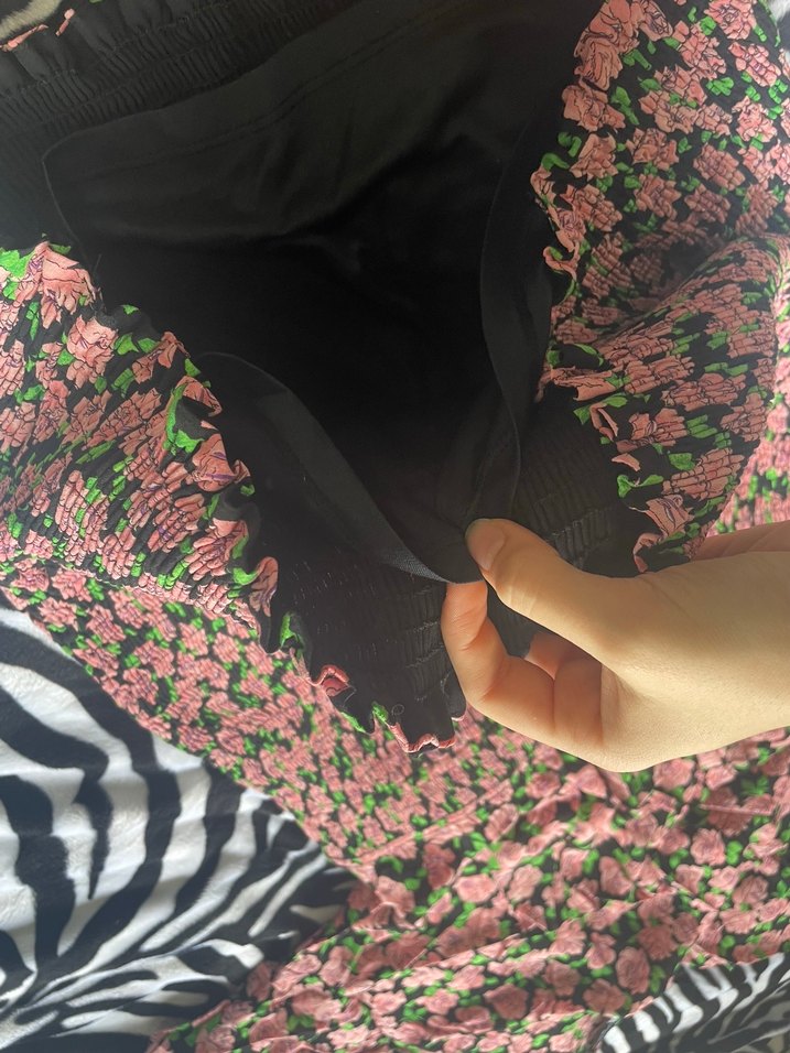 Pembe Pilili Bohem Mini Elbise - Görsel 3