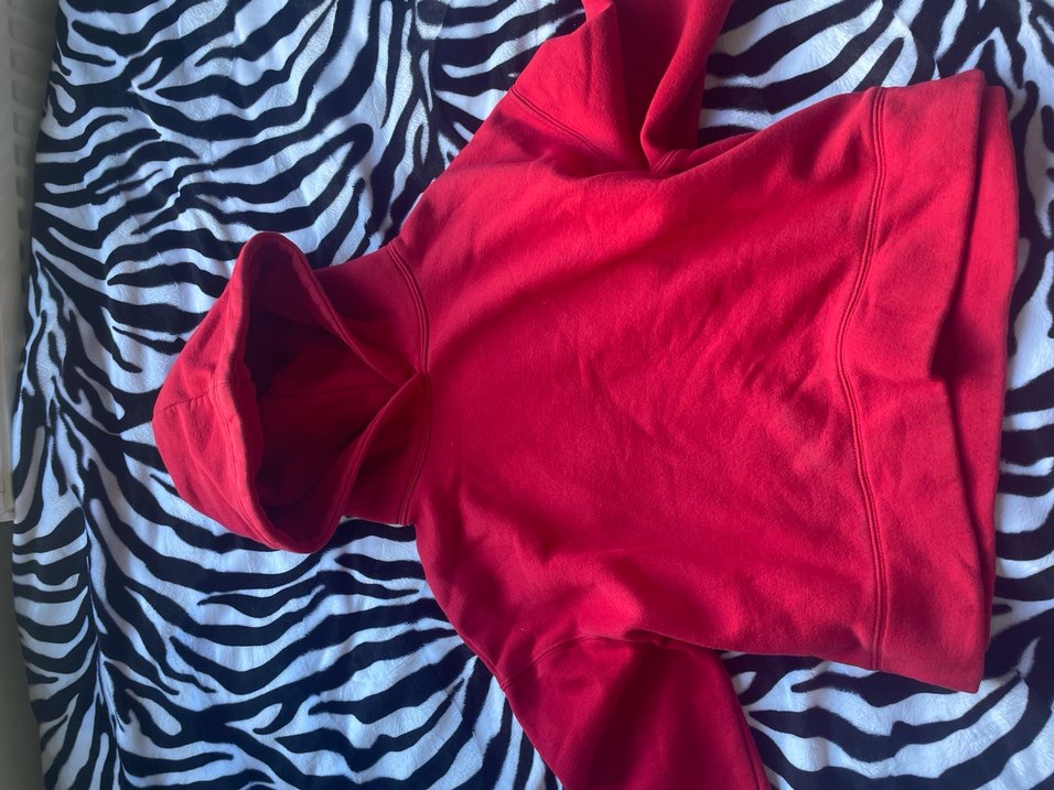 Kırmızı Kapüşonlu Kadın Sweatshirt - Görsel 3