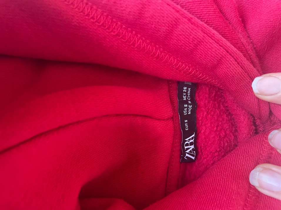 Kırmızı Kapüşonlu Kadın Sweatshirt - Görsel 2