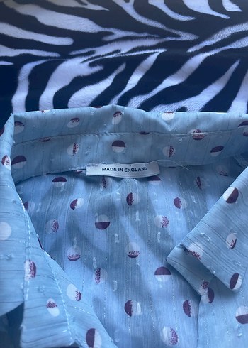 Mavi Desenli Kadın Gömlek - Görsel 2