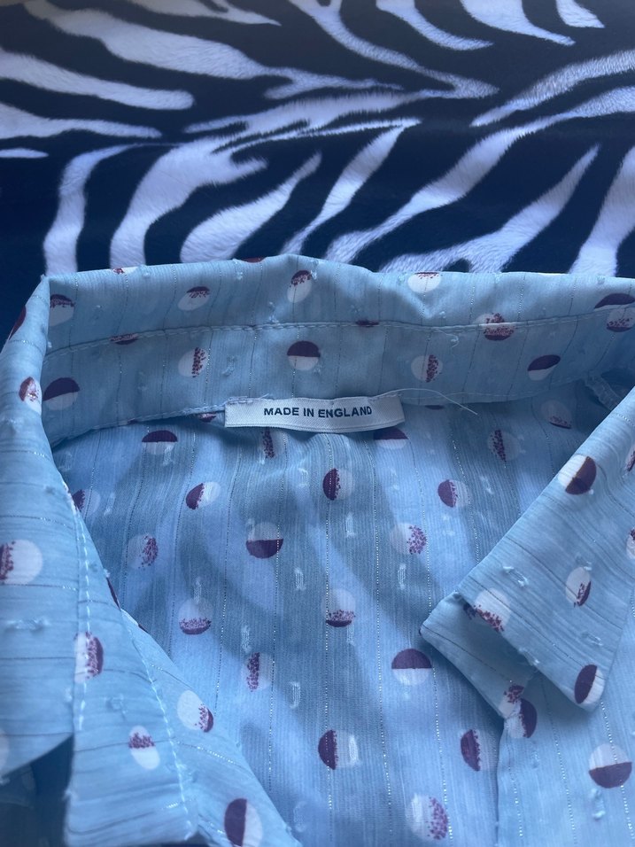 Mavi Desenli Kadın Gömlek - Görsel 2