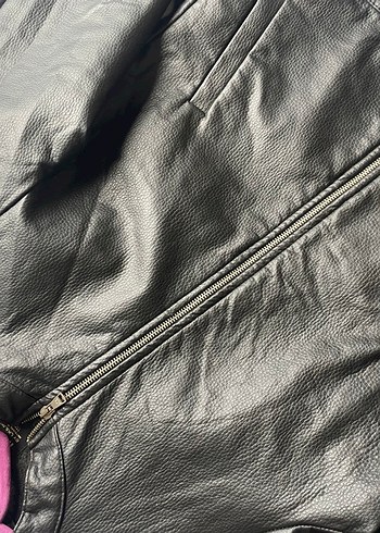 Kadın Deri Biker Ceket - Görsel 3