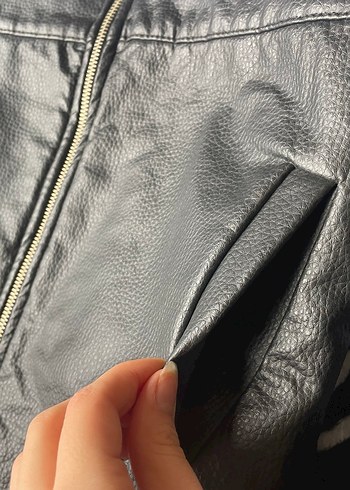 Kadın Deri Biker Ceket - Görsel 5