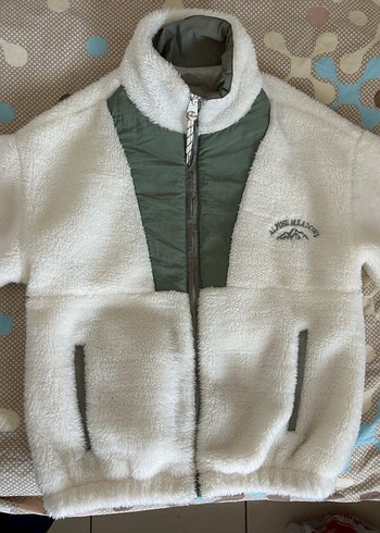 Beyaz Yumuşak Peluş Kadın Ceket - Görsel 5