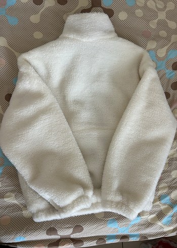 Beyaz Yumuşak Peluş Kadın Ceket - Görsel 8