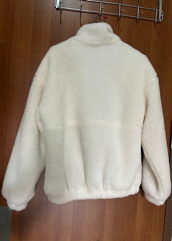 Beyaz Yumuşak Peluş Kadın Ceket - Görsel 2