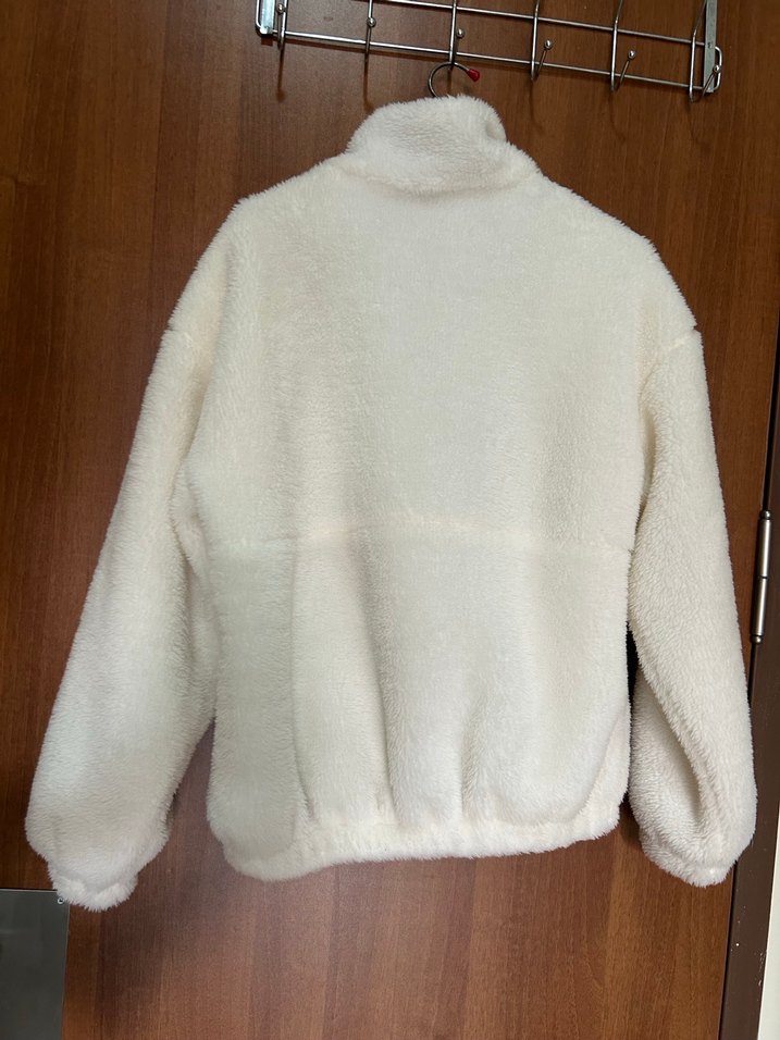 Beyaz Yumuşak Peluş Kadın Ceket - Görsel 2