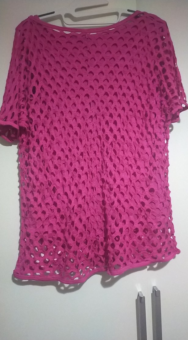 Pembe Dantel Detaylı Kadın Triko Bluz - Görsel 4