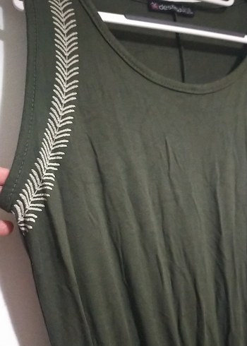 Nakışlı Yeşil Bohem Uzun Elbise - Görsel 6