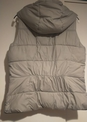 Gri Kapüşonlu Kadın Şişme Yelek - Görsel 7