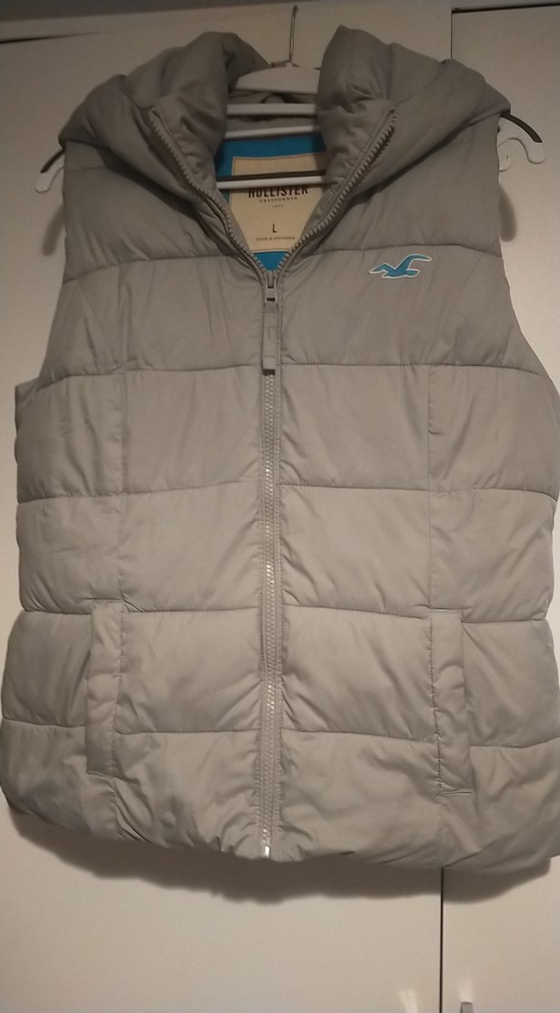 Gri Kapüşonlu Kadın Şişme Yelek - Görsel 3