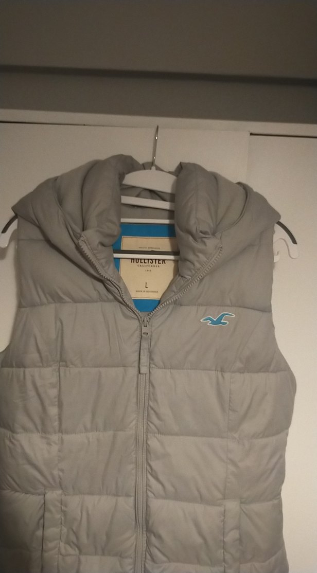 Gri Kapüşonlu Kadın Şişme Yelek - Görsel 5