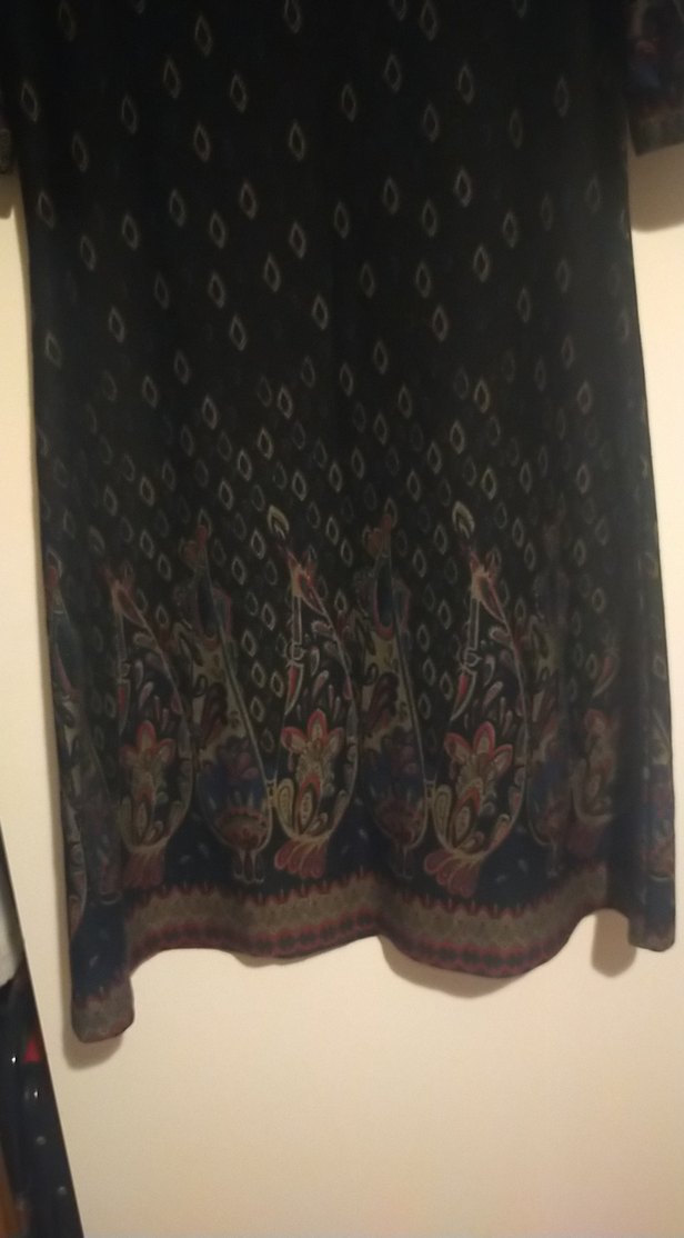 Bohem Siyah Midi Elbise Yakalı Drapeli - Görsel 2