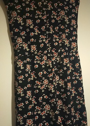 Siyah Çiçekli midi tulum - Görsel 9