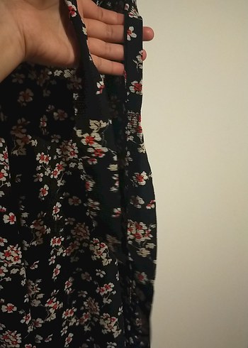Siyah Çiçekli midi tulum - Görsel 5