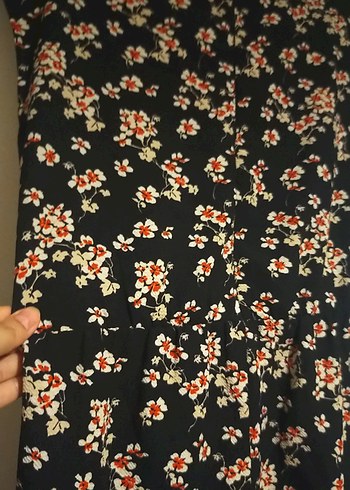 Siyah Çiçekli midi tulum - Görsel 12
