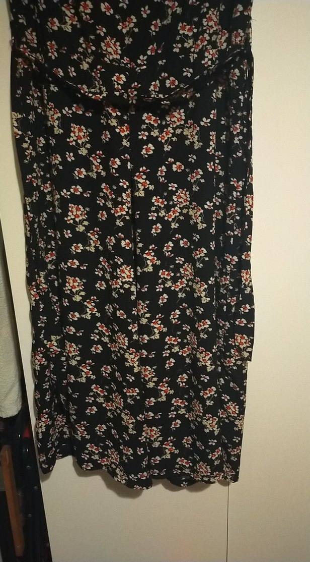 Siyah Çiçekli midi tulum - Görsel 3