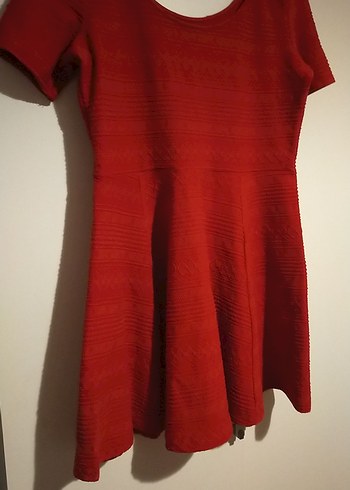 Kırmızı Pilili Midi Elbise - Görsel 6