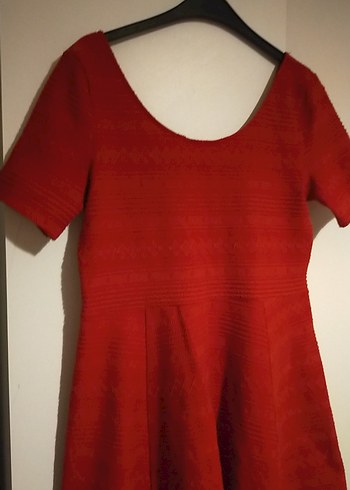 Kırmızı Pilili Midi Elbise - Görsel 2