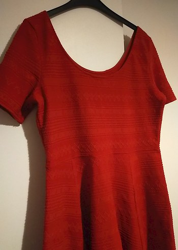 Kırmızı Pilili Midi Elbise - Görsel 7