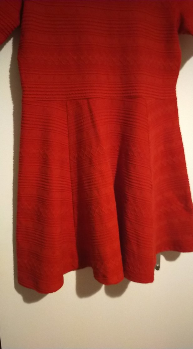 Kırmızı Pilili Midi Elbise - Görsel 3