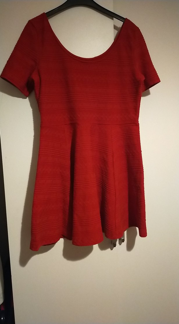 Kırmızı Pilili Midi Elbise - Görsel 5