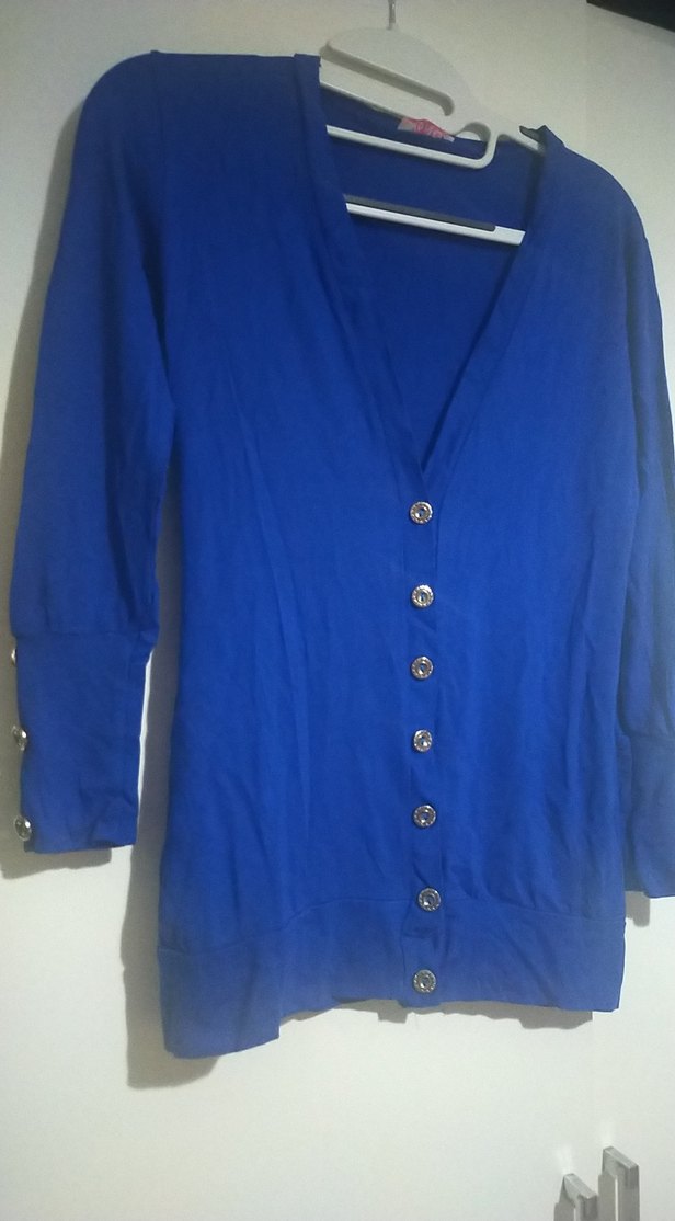 Düğmeli Lacivert Kadın Hırka - Görsel 2