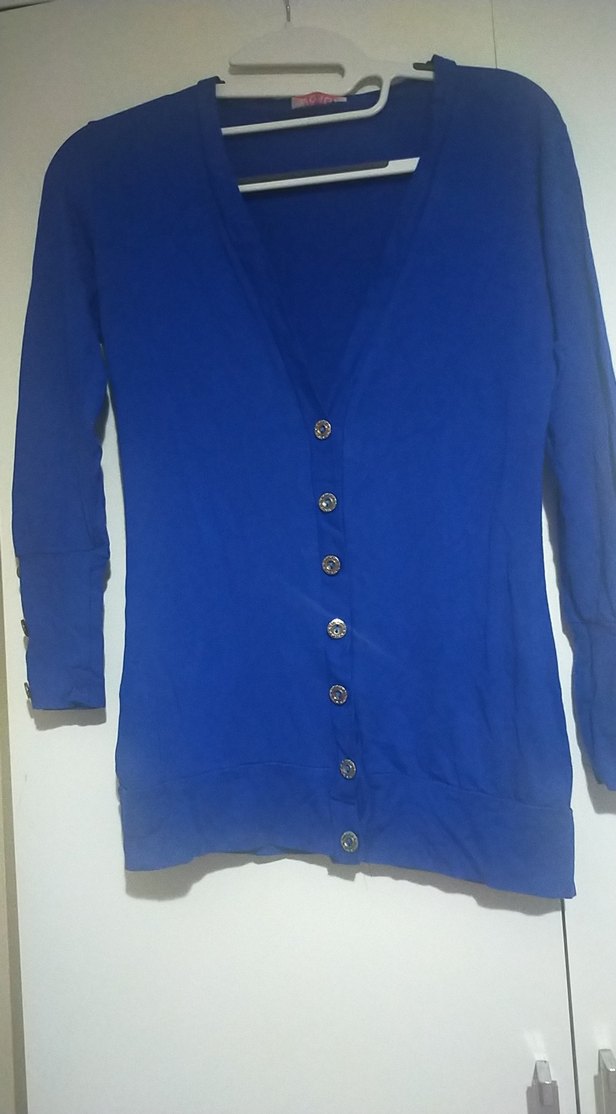 Düğmeli Lacivert Kadın Hırka - Görsel 3