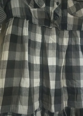 Gri Kareli kadın tunik - Görsel 5