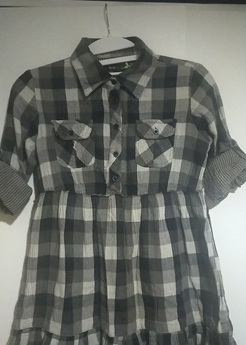 Gri Kareli kadın tunik - Görsel 2