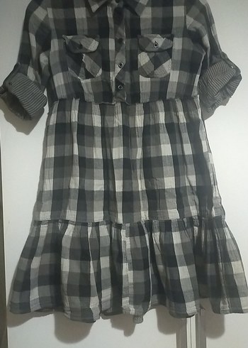 Gri Kareli kadın tunik - Görsel 4