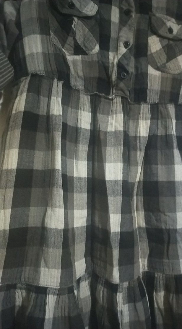 Gri Kareli kadın tunik - Görsel 5