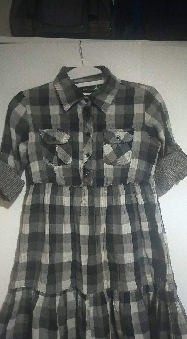 Gri Kareli kadın tunik - Görsel 2