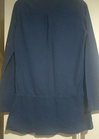 Lacivert V Yaka Düğmeli Tunik - Görsel 6