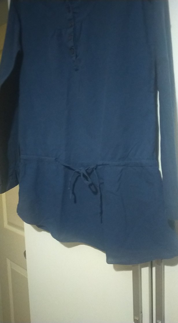 Lacivert V Yaka Düğmeli Tunik - Görsel 5