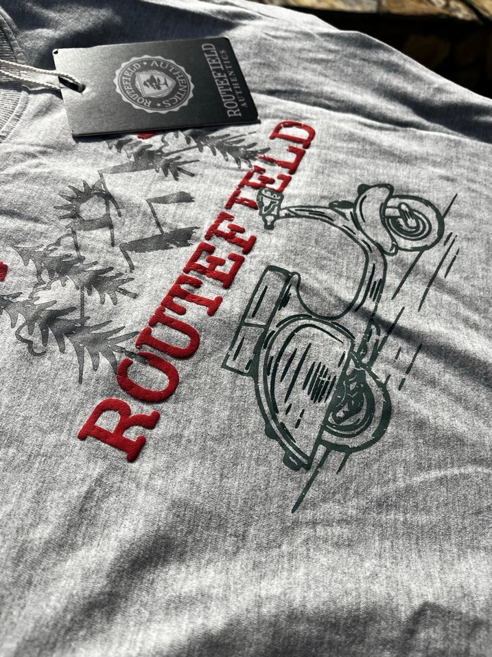 Gri Biker Baskılı Erkek Tişört - Görsel 2