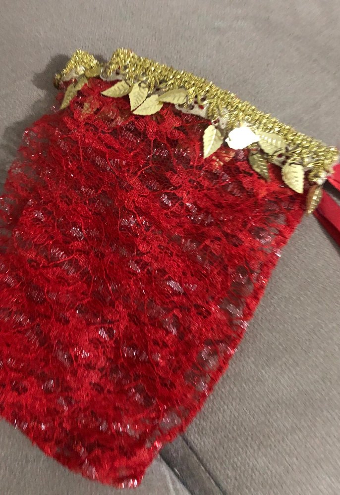 Kırmızı Dantel İşlemeli Mini Bohem Kadın Gelinlik - Görsel 3